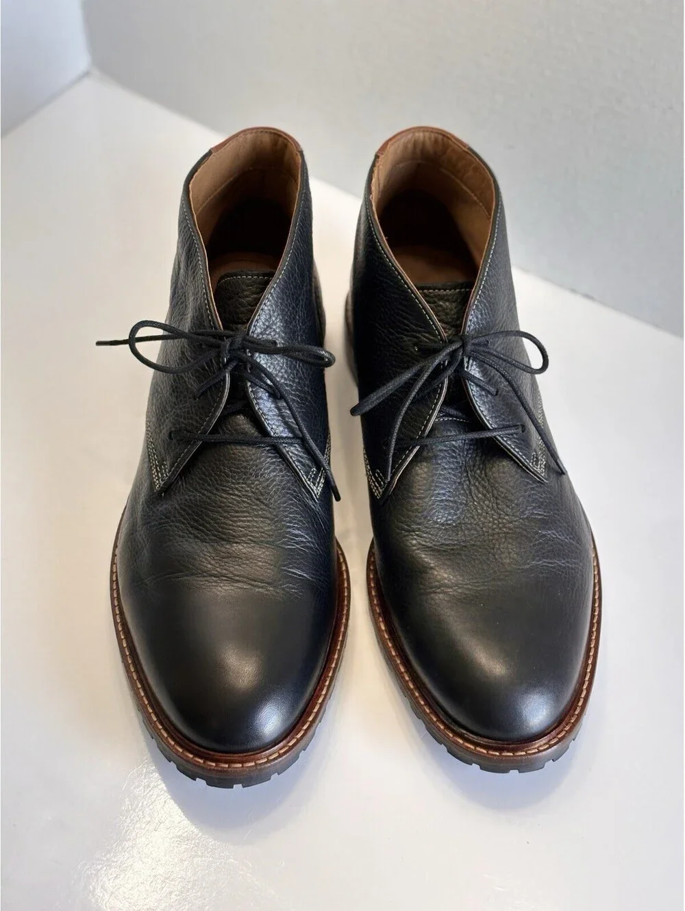 Johnston & Murphy Boswell Chukka Boots Men's Black Leather Size 11.5 M Lace Up
